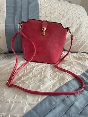 Women's Pink Crossbody Bag with Gold Hardware